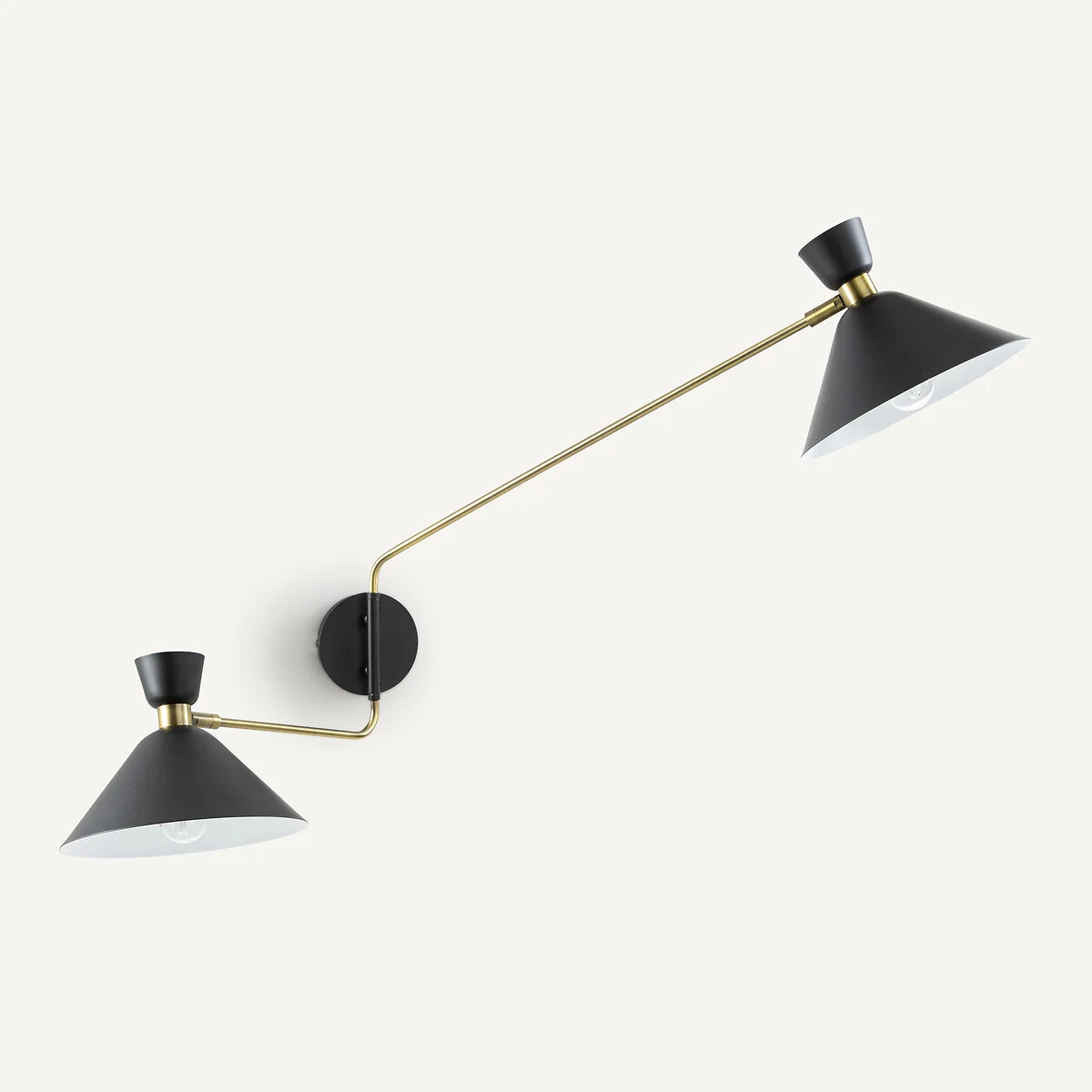 Zoticus Double Shade Wall Light in Aged Brass – image 3