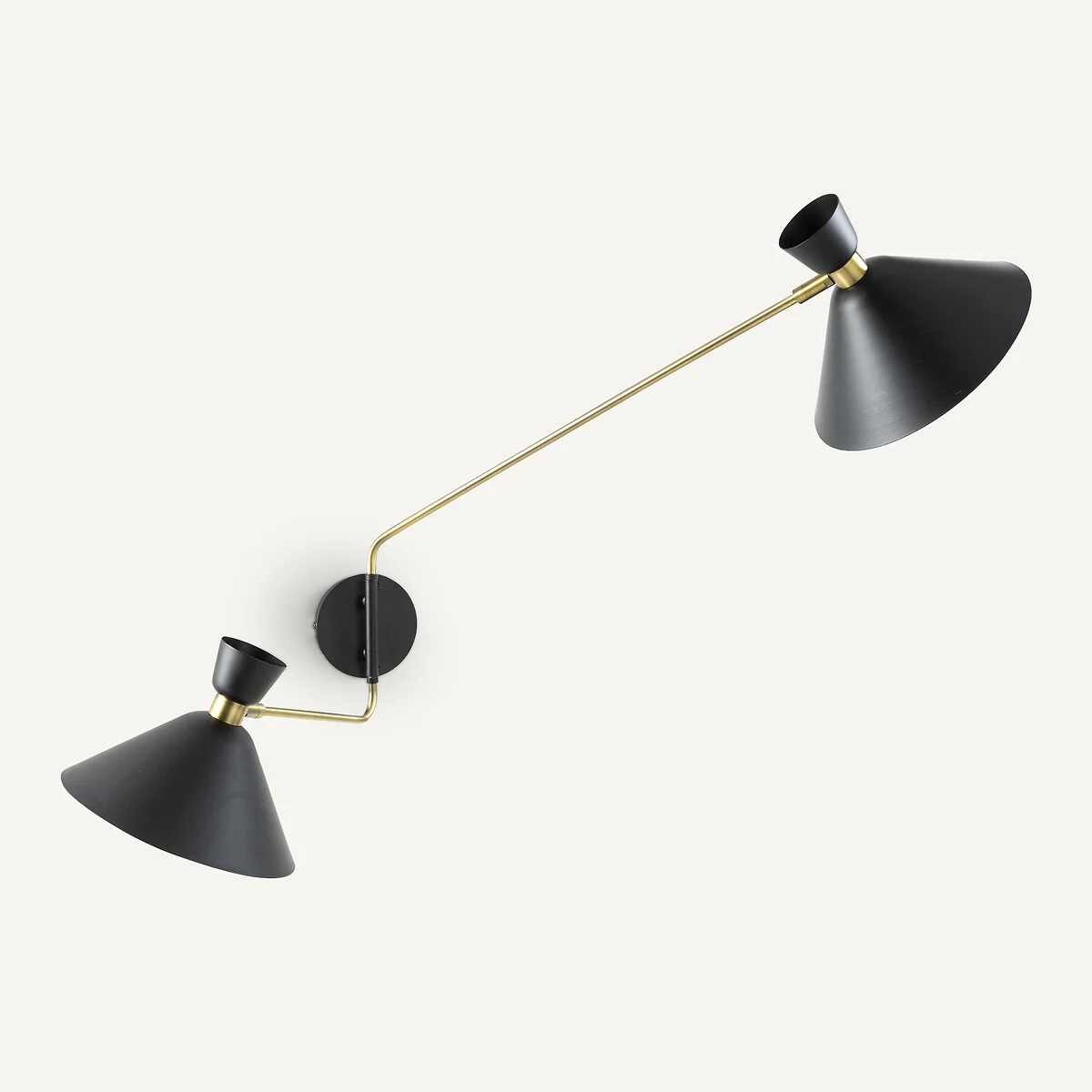 Zoticus Double Shade Wall Light in Aged Brass – image 4