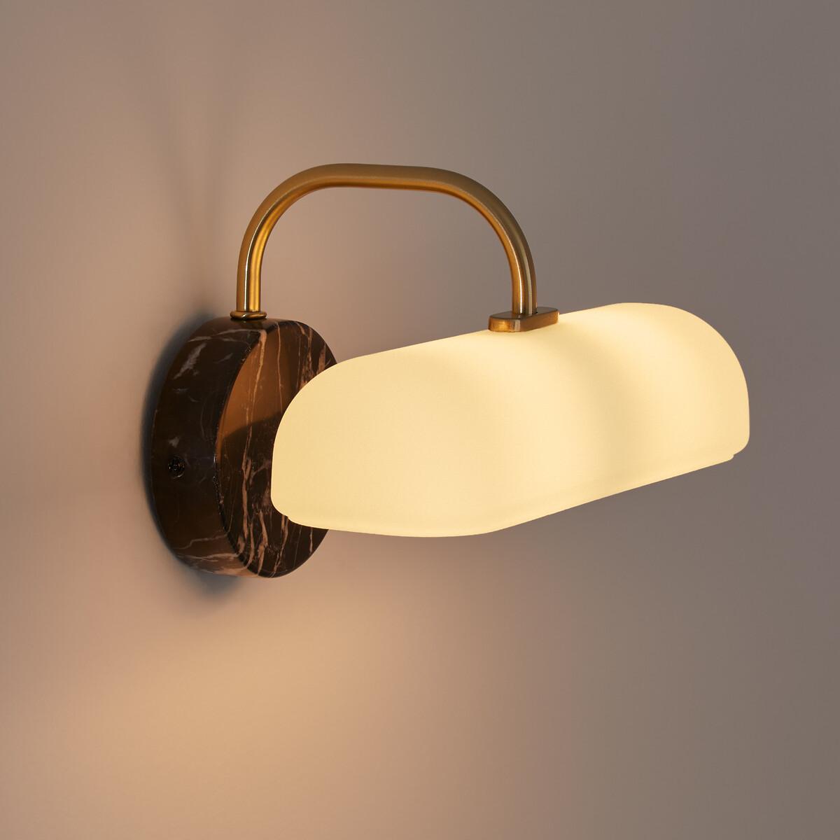 Nota Opaline Glass, Brass and Marble Wall Lamp – image 2