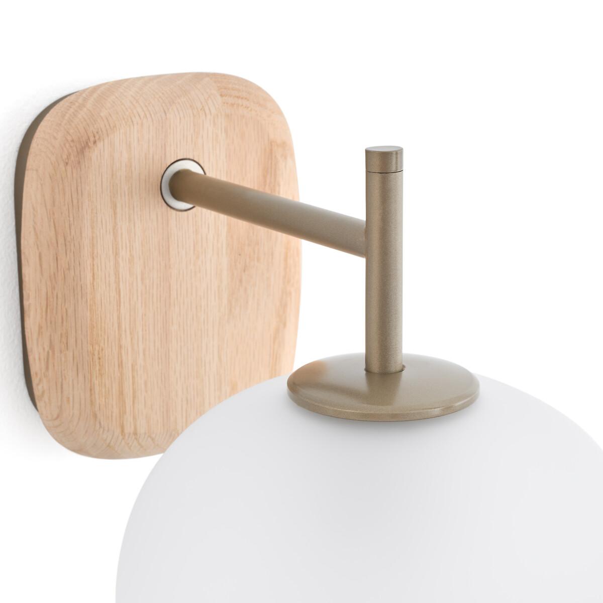 Navida Frosted Glass & Oak Wall Lamp – image 3
