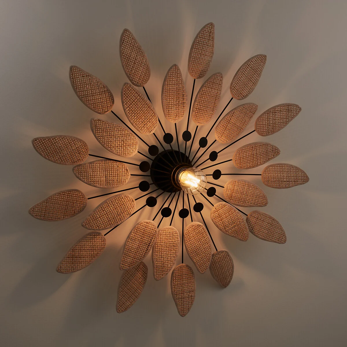 Les Signatures - Léonie 71.5cm Diameter Metal & Cane Wall Light – image 3