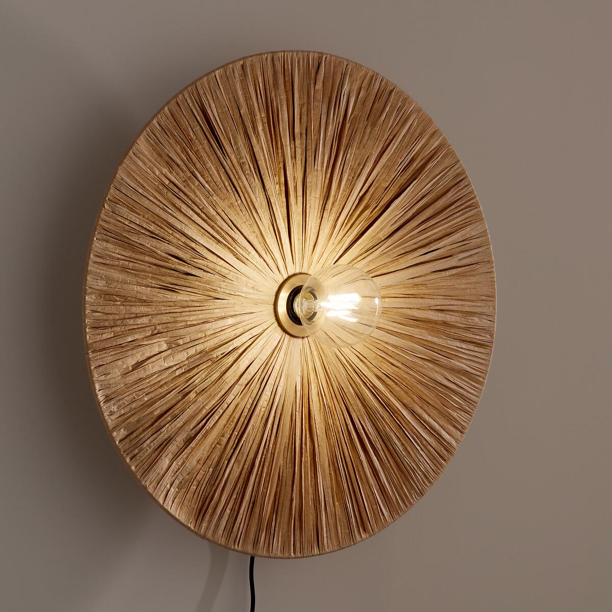 Rafita 50cm Diameter Round Raffia Wall Light – image 2