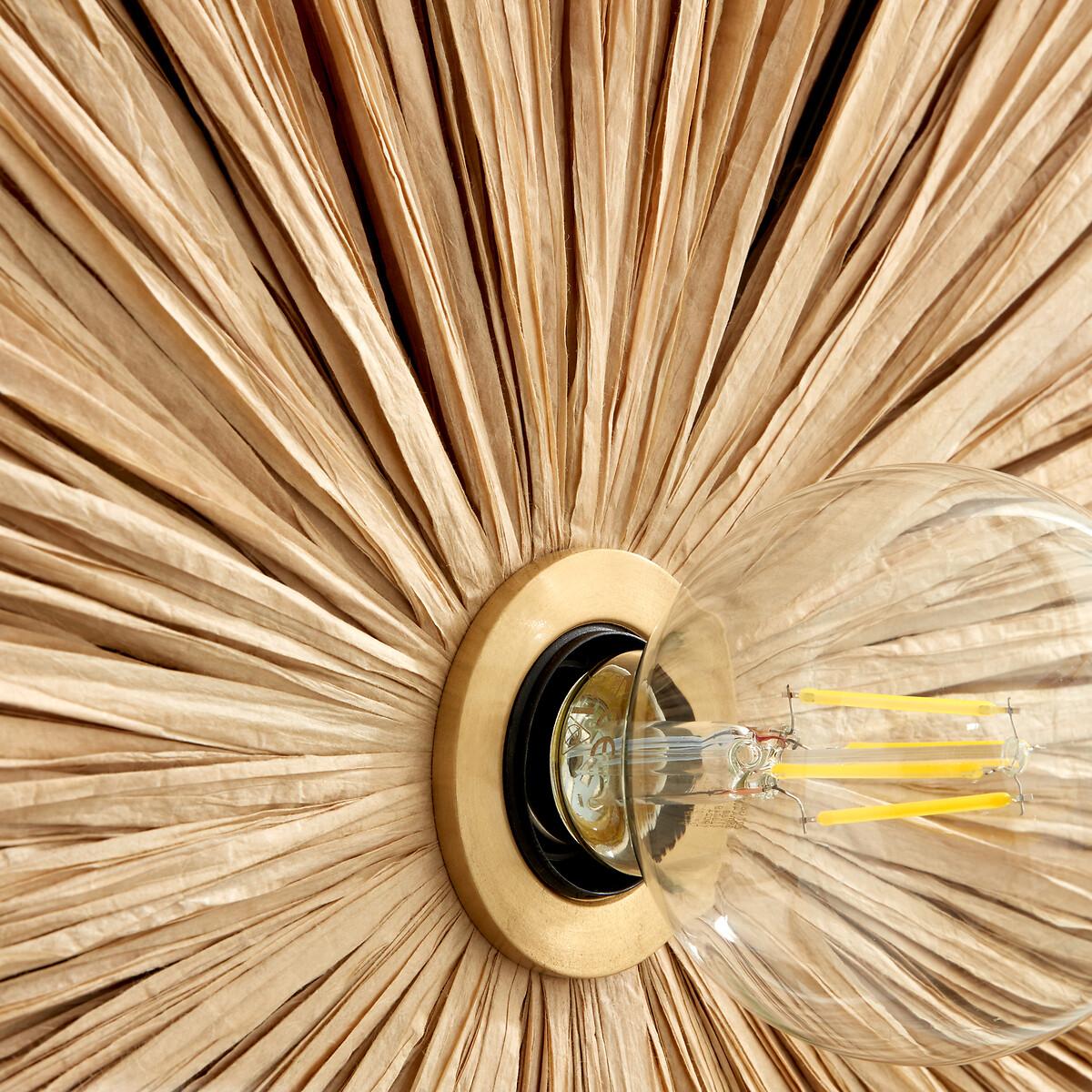 Rafita 50cm Diameter Round Raffia Wall Light – image 3