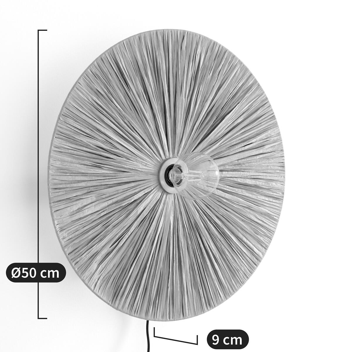 Rafita 50cm Diameter Round Raffia Wall Light – image 4