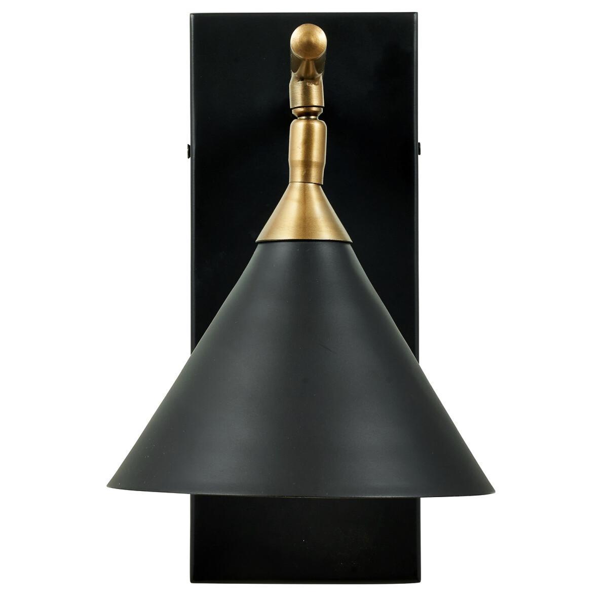Matt Black and Antique Brass Wall Lamp – image 3