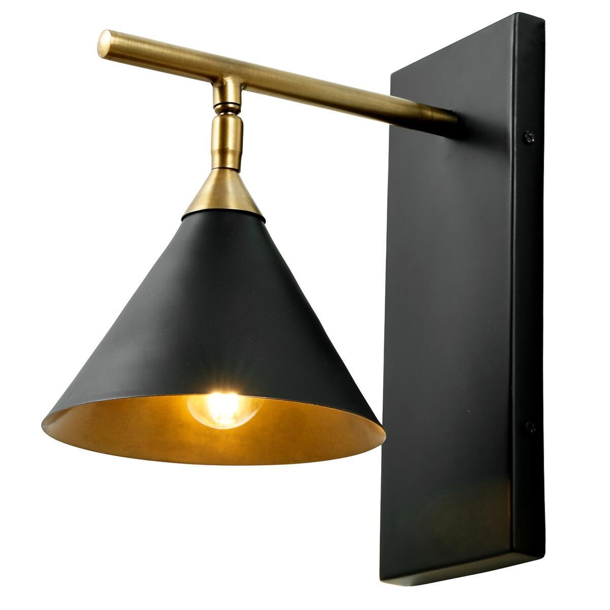 Matt Black and Antique Brass Wall Lamp – image 4