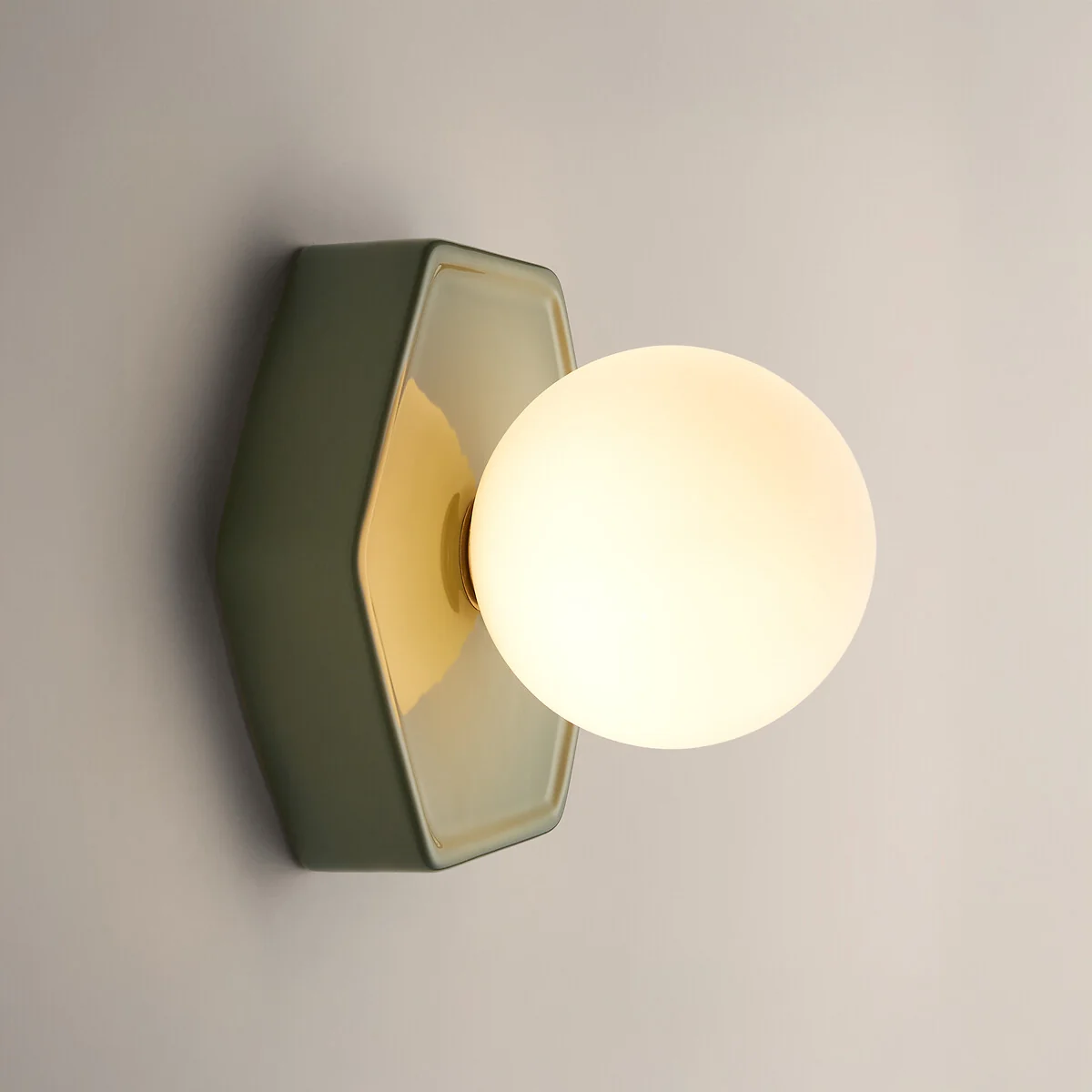Holi Ceramic/Opaline Glass Hexagonal Wall Light Or Ceiling Light – image 3