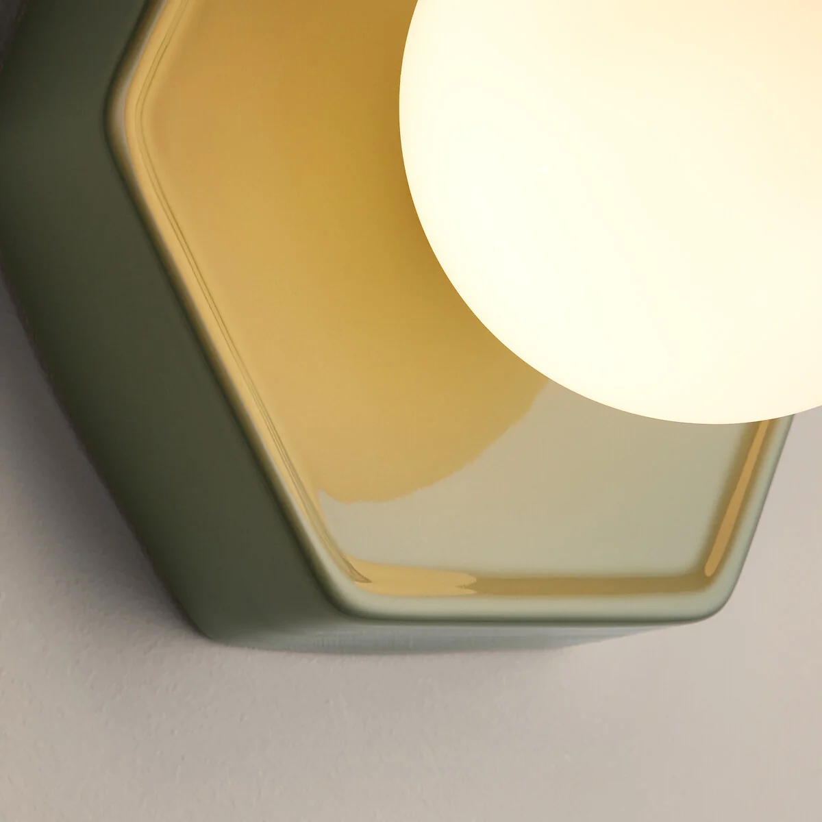 Holi Ceramic/Opaline Glass Hexagonal Wall Light Or Ceiling Light – image 4