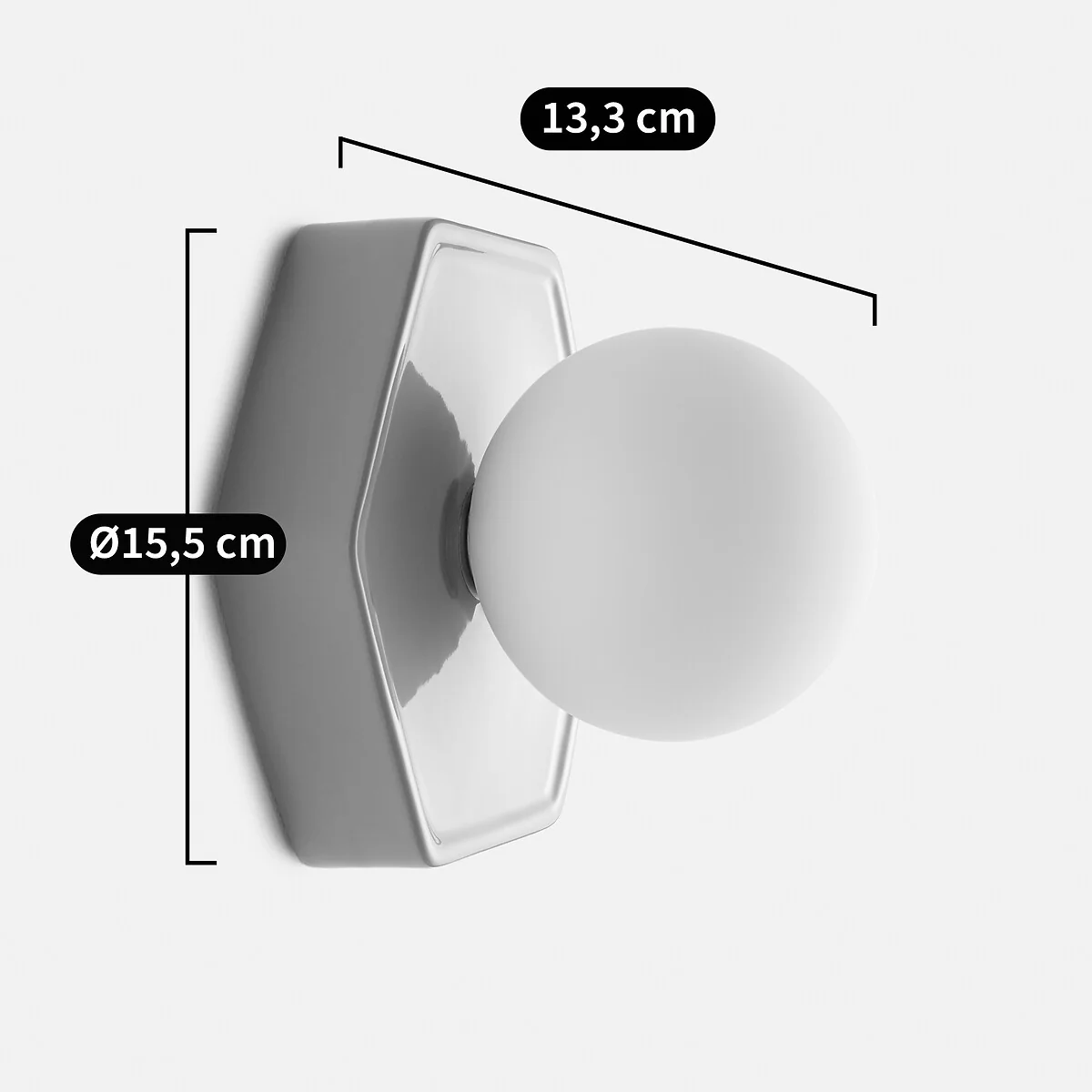 Holi Ceramic/Opaline Glass Hexagonal Wall Light Or Ceiling Light – image 6