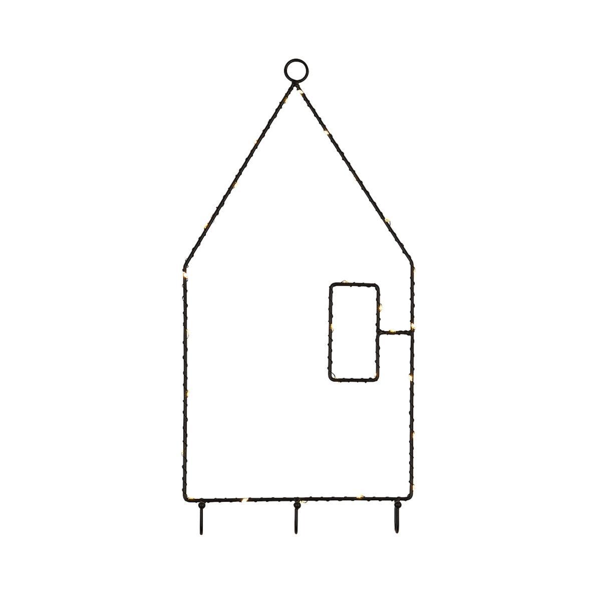 44cm Black Wireframe House LED Wall Light – image 2
