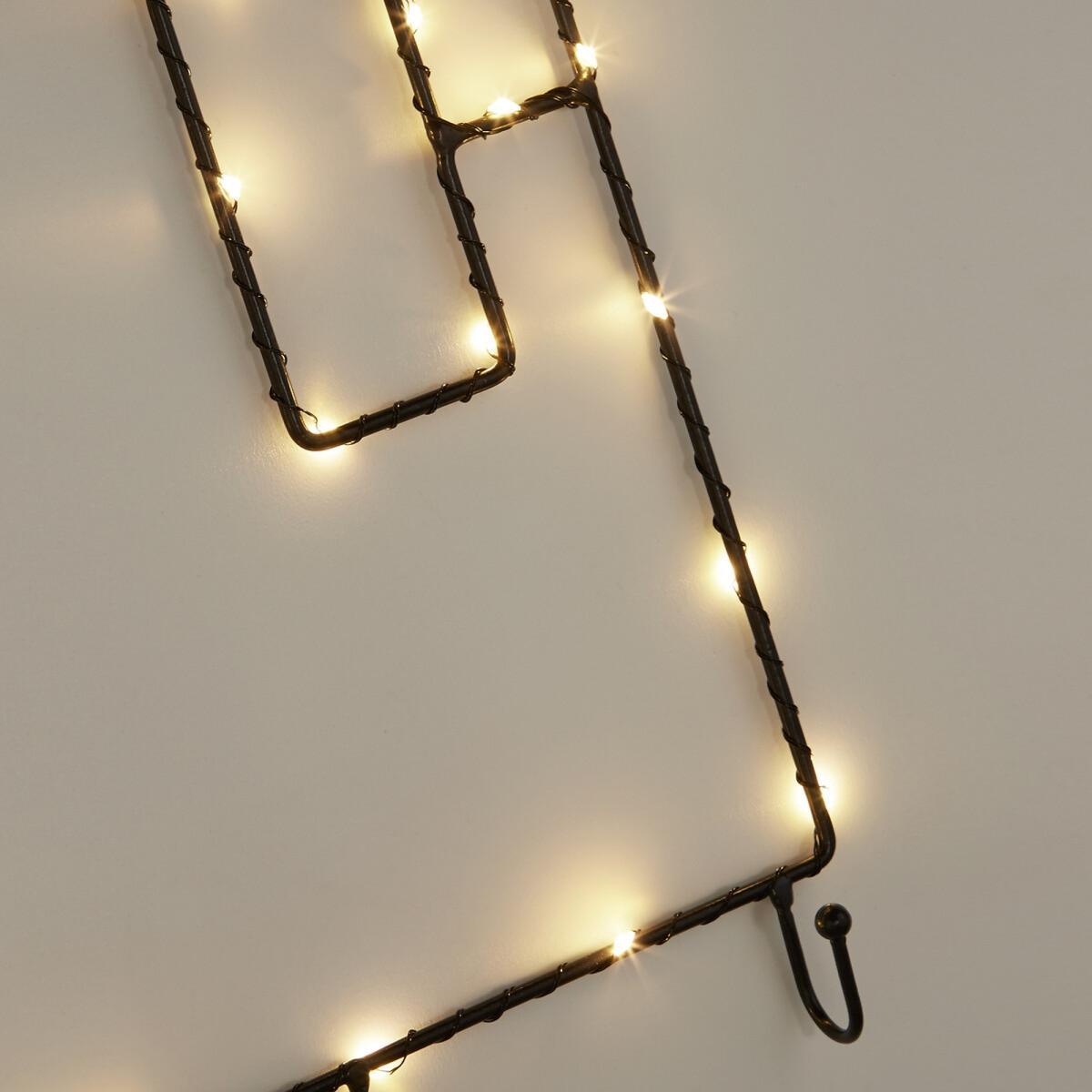 44cm Black Wireframe House LED Wall Light – image 1