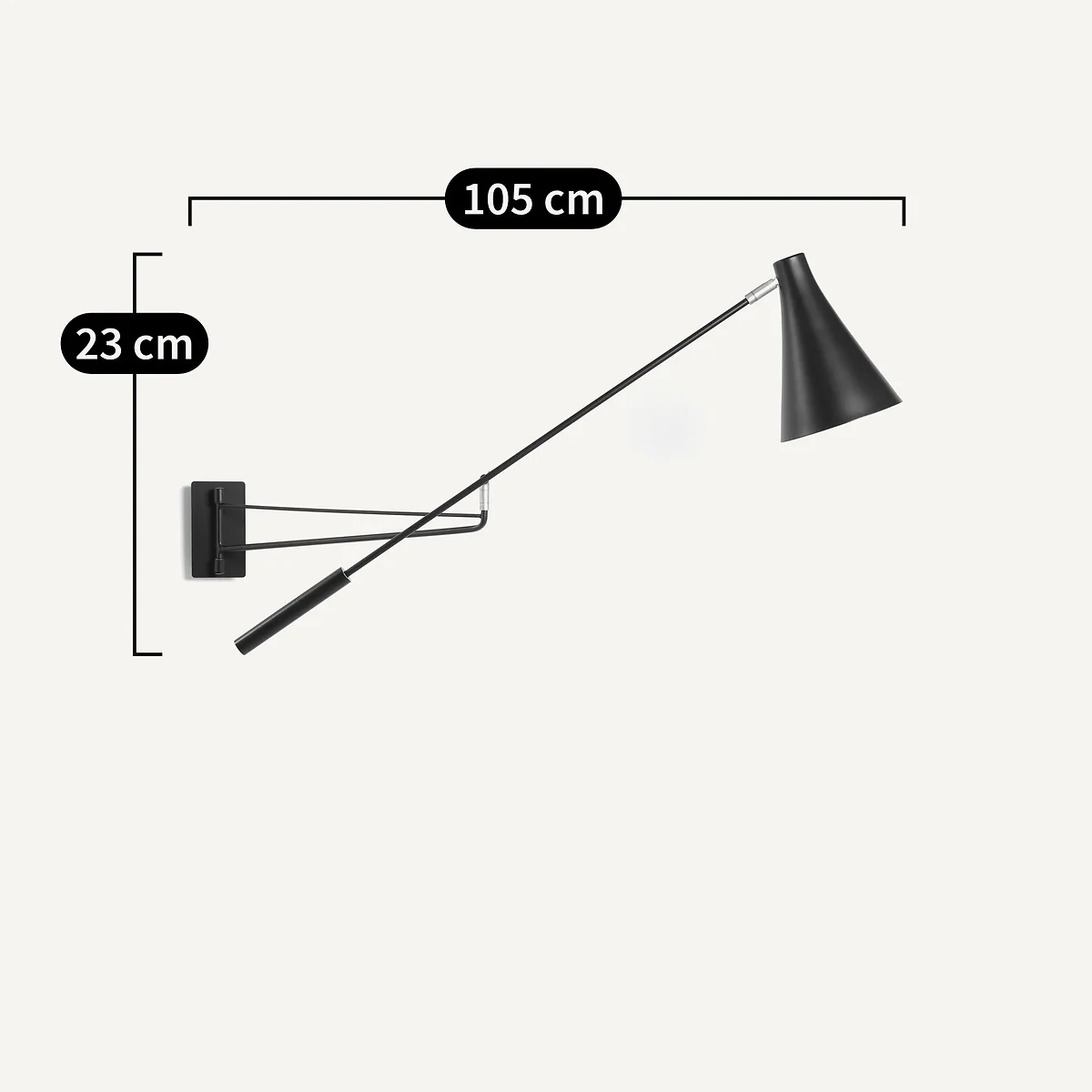 Jameson Articulated Matte Metal 1-Arm Wall Light – image 7