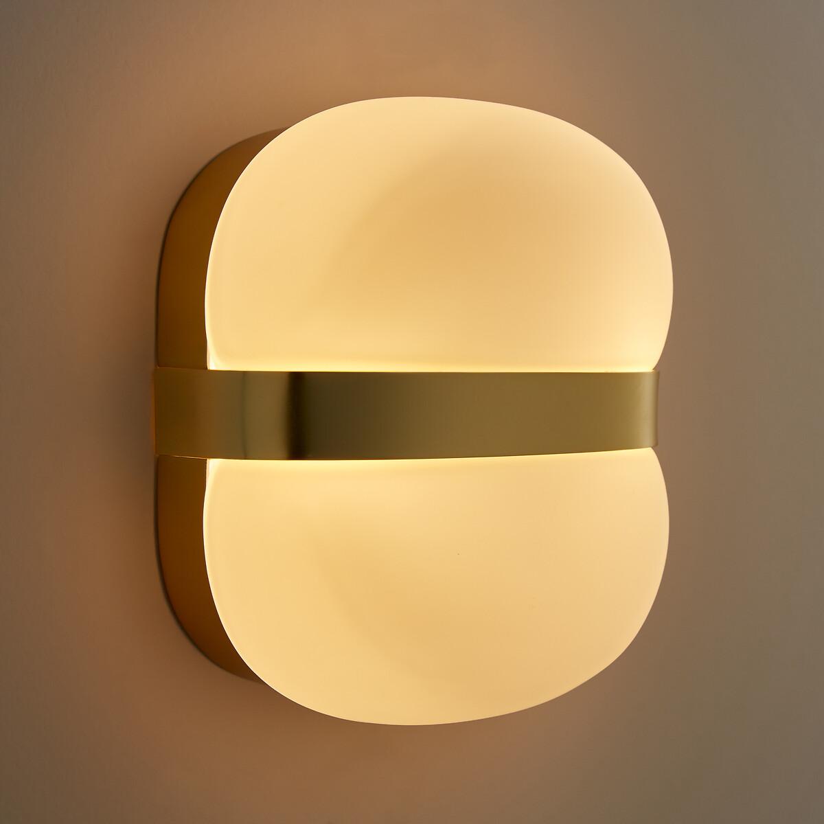 Sitira Brass & Opaline Glass Wall Light – image 4