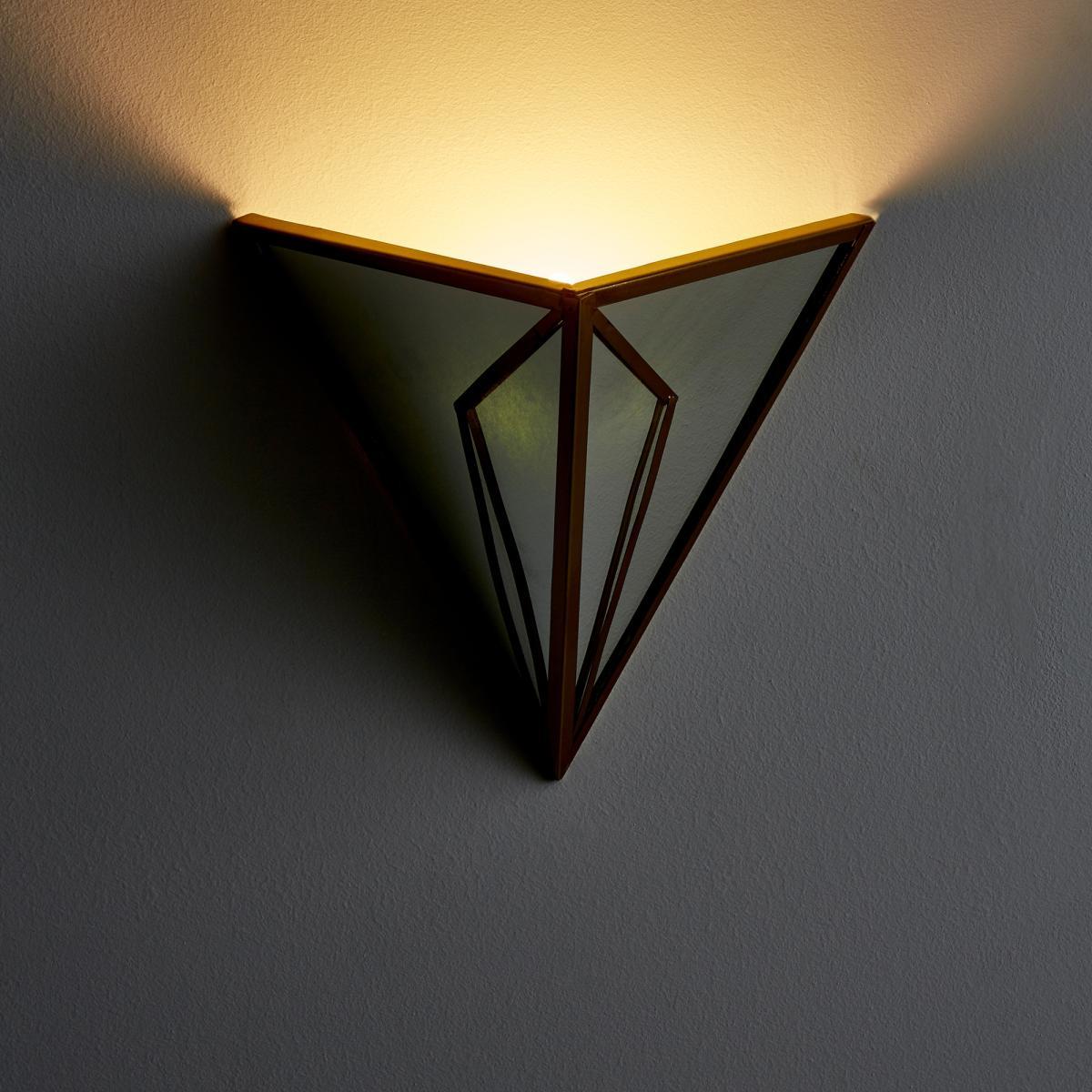 Trigala Art Deco Geometric Mirrored Wall Light Shade – image 2