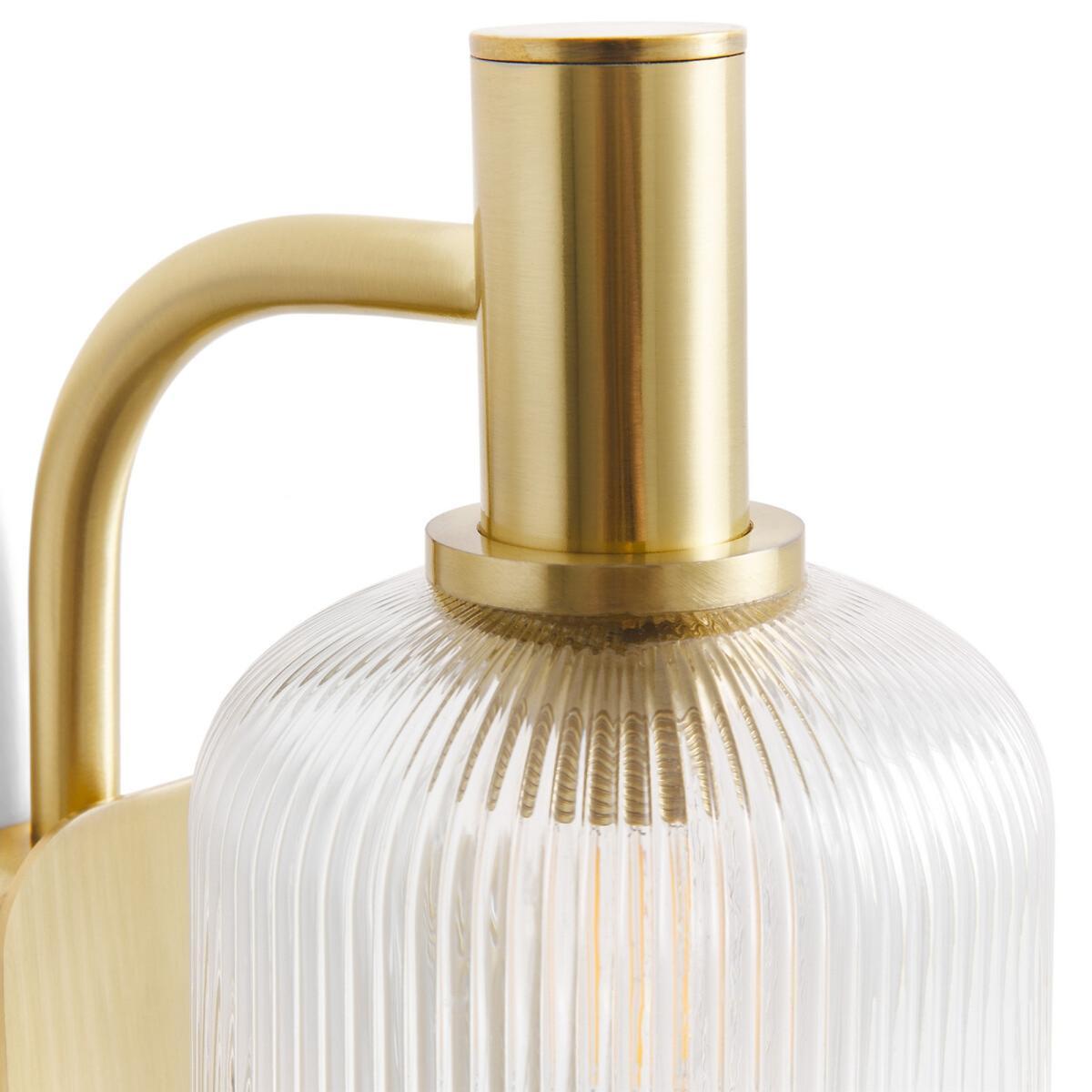 Bogota Brass and Striated Glass Wall Lamp – image 3