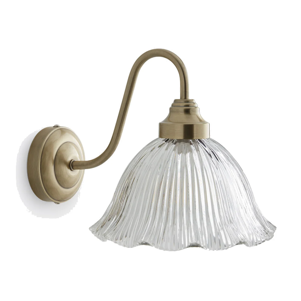 Iloa Striated Glass and Brass-Plated Iron Wall Lamp – image 1