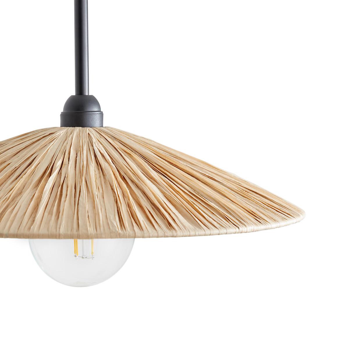 Rafita Offset Metal and Raffia Wall Light – image 3