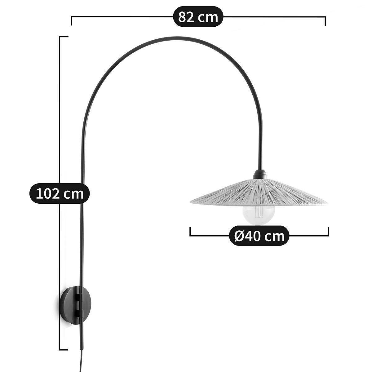 Rafita Offset Metal and Raffia Wall Light – image 5