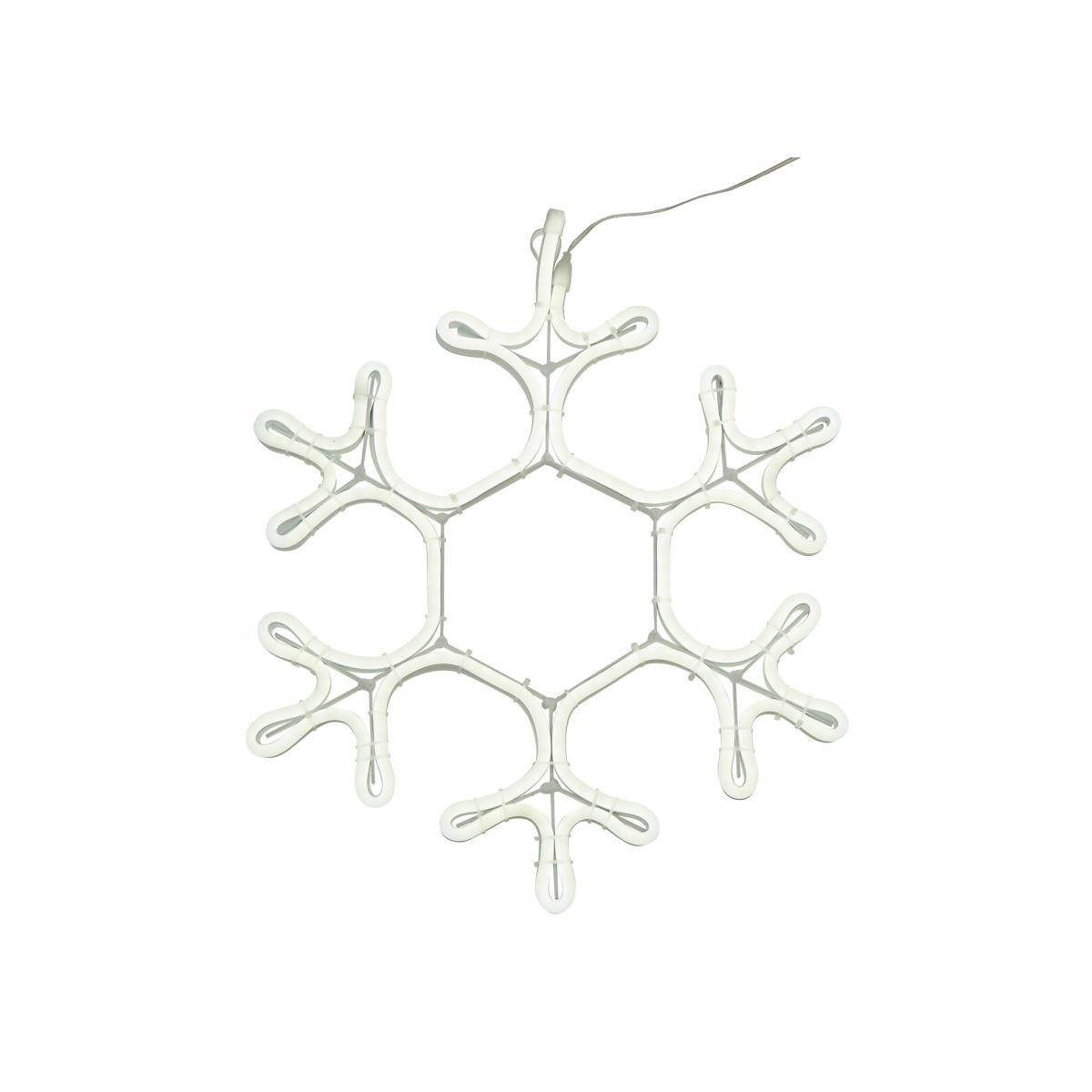 41cm White Neon Snowflake LED Wall Light – image 1