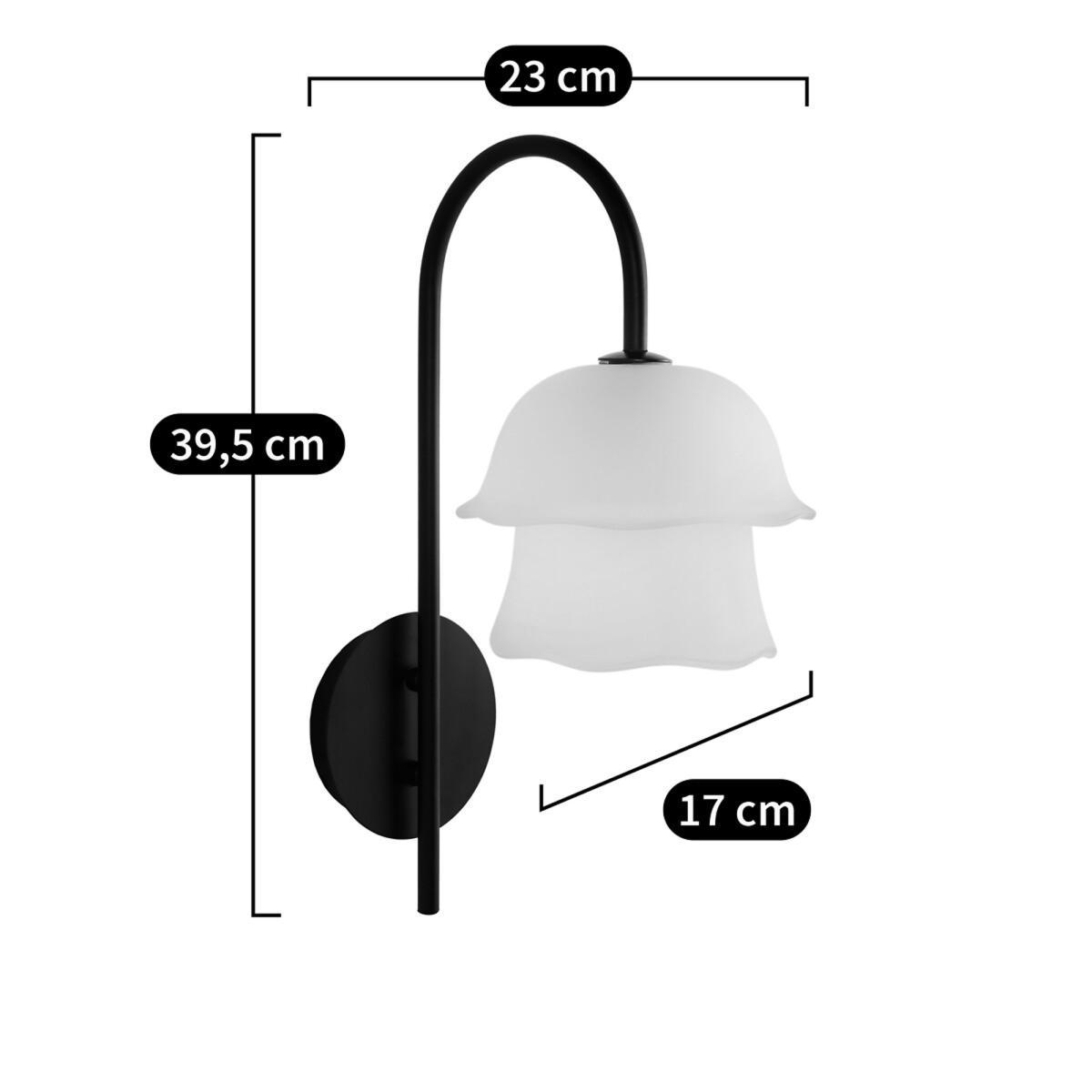 Linza Wall Light in Metal and Sandblasted Glass – image 7