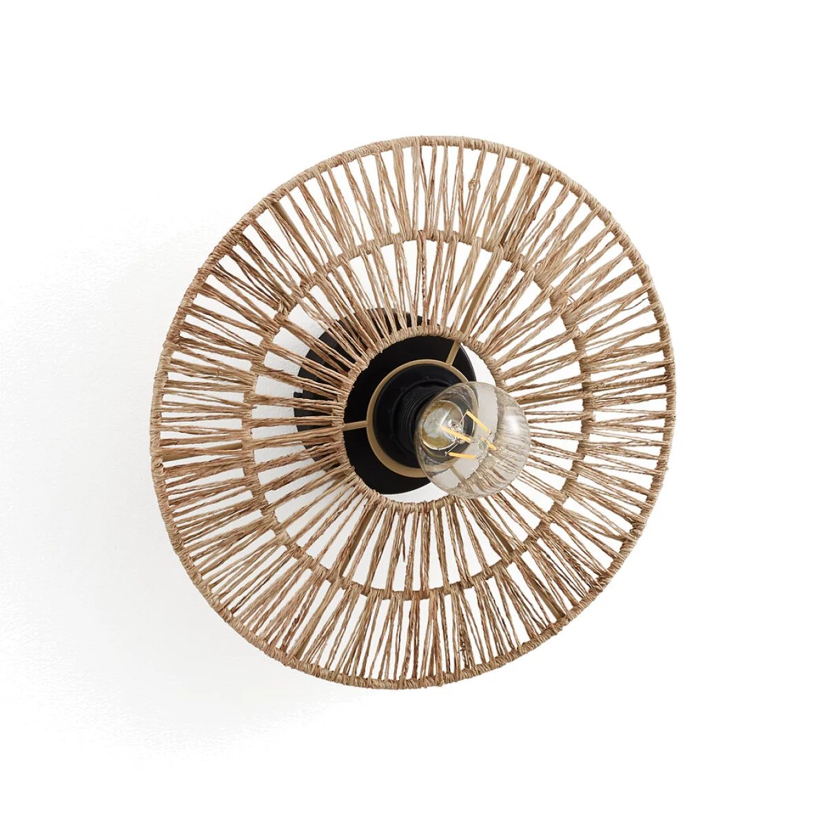 Yaku 30cm Diameter Round Hemp or Woven Paper Wall Light – image 1