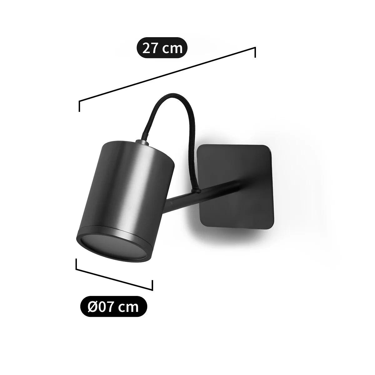 Girevole Graphite Adjustable Spotlight Wall Lamp – image 8