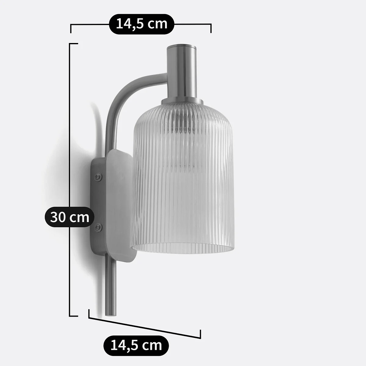 Bogota Brass and Striated Glass Wall Lamp – image 5