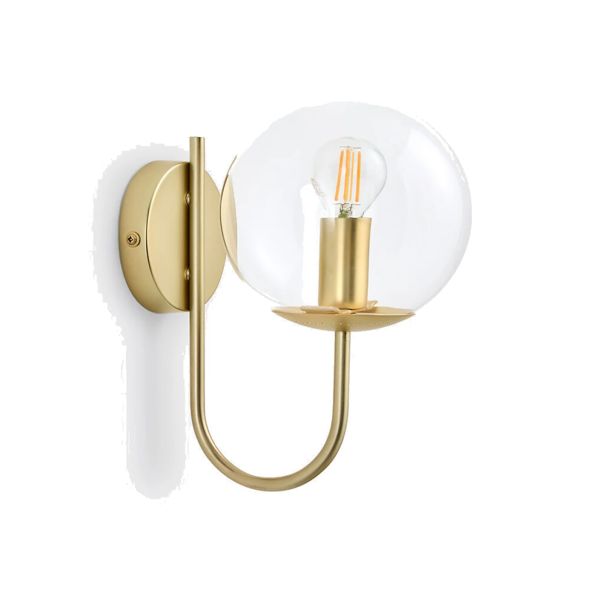 Moricio Brass and Glass Wall Lamp – image 1