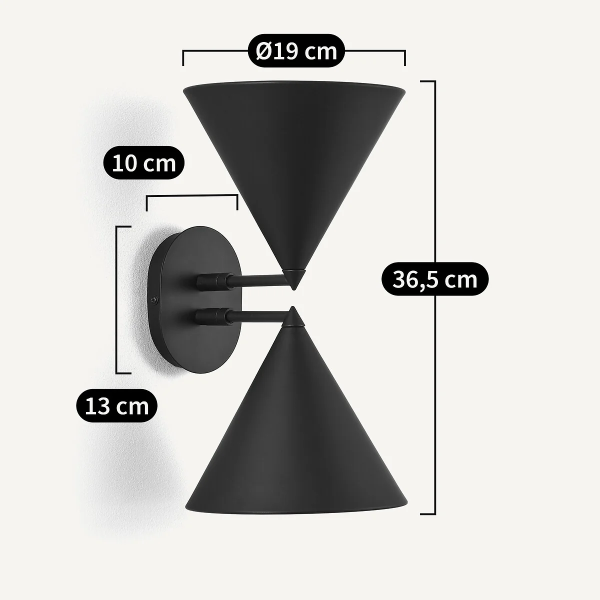 Moke Double Cone Wall Light – image 9