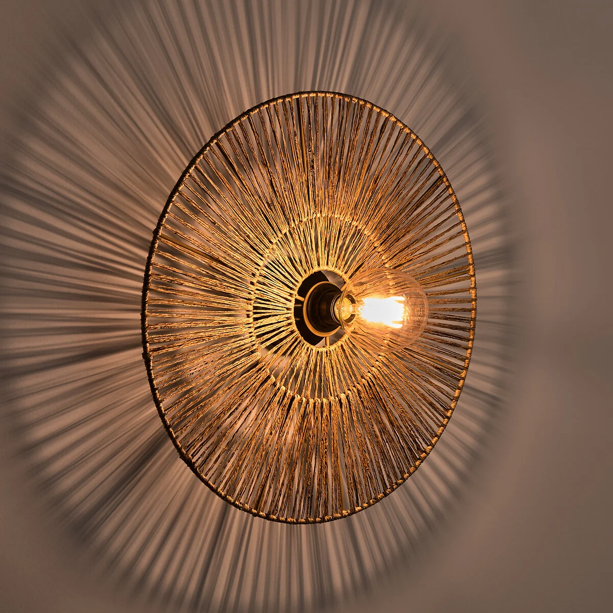 Yaku 50cm Diameter Round Hemp Wall Light – image 3
