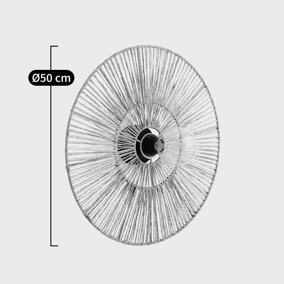 Yaku 50cm Diameter Round Hemp Wall Light – image 5