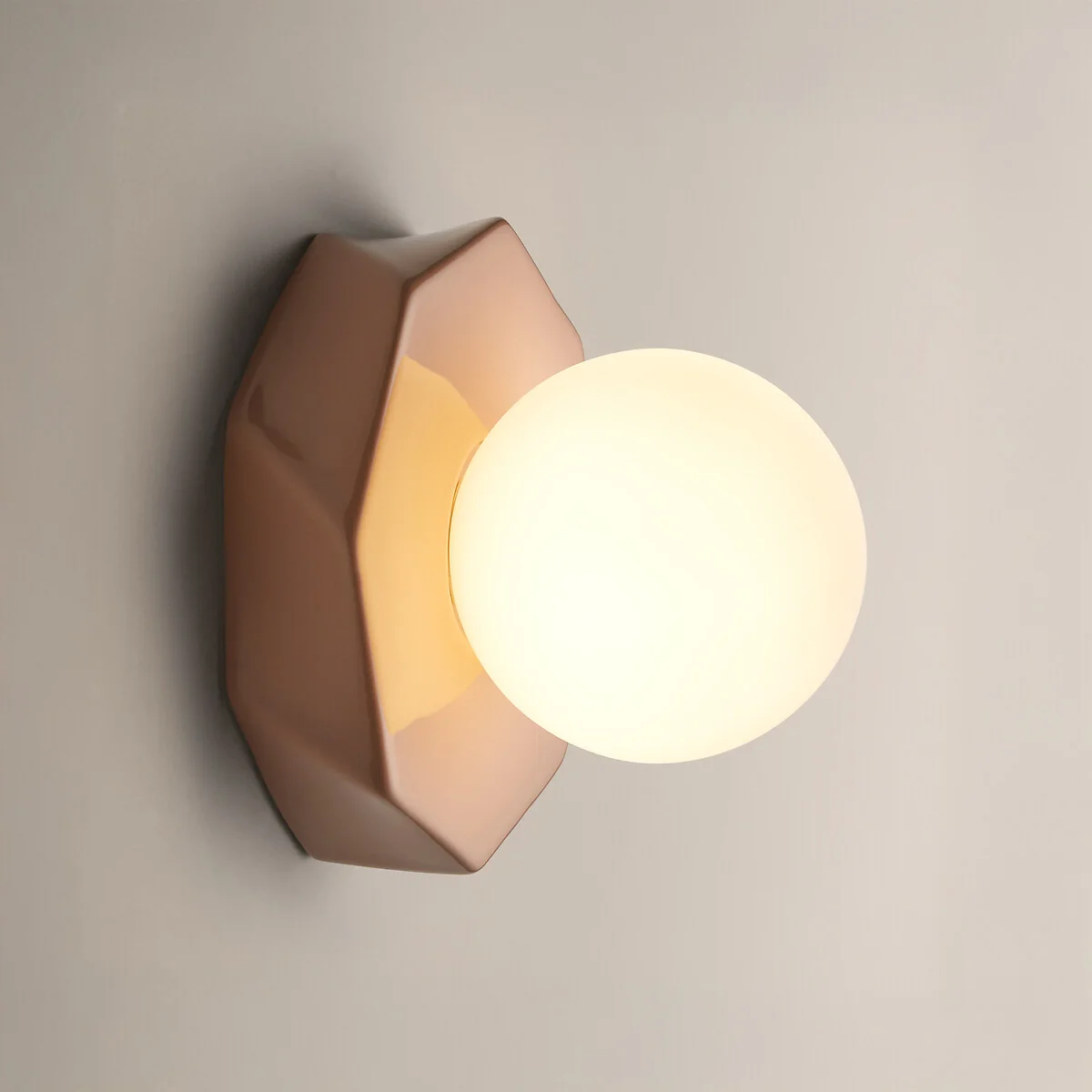 Holi Ceramic/Opaline Glass Faceted Wall Light Or Ceiling Light – image 3
