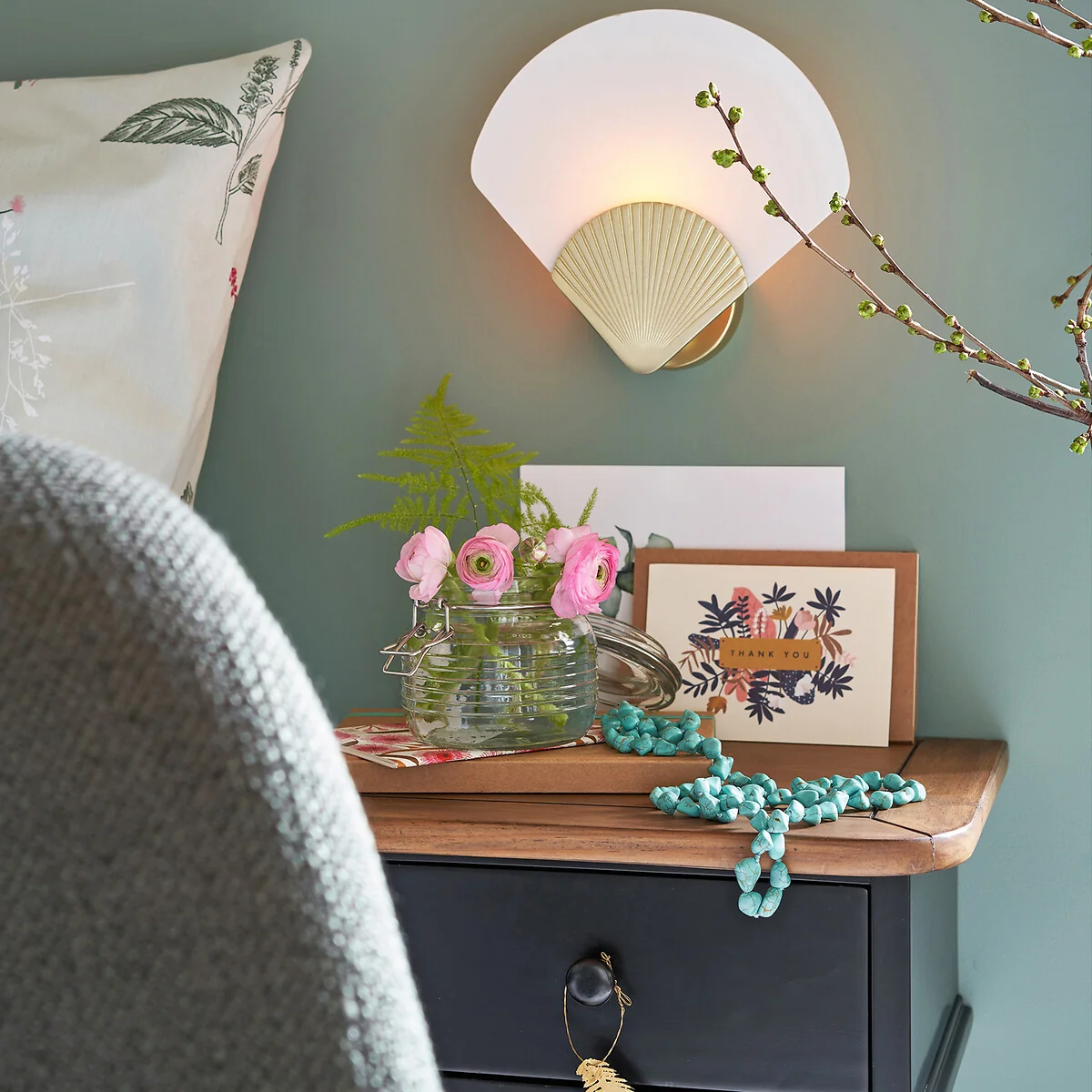 Alcance Fan Brass and Opaline Wall Light – image 4