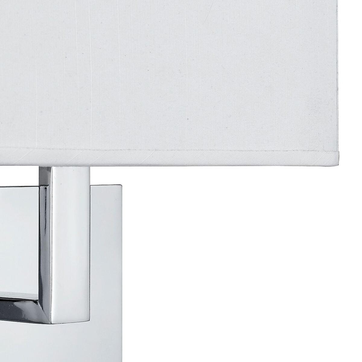 Chrome Rectangular Wall Light with White Shade – image 2