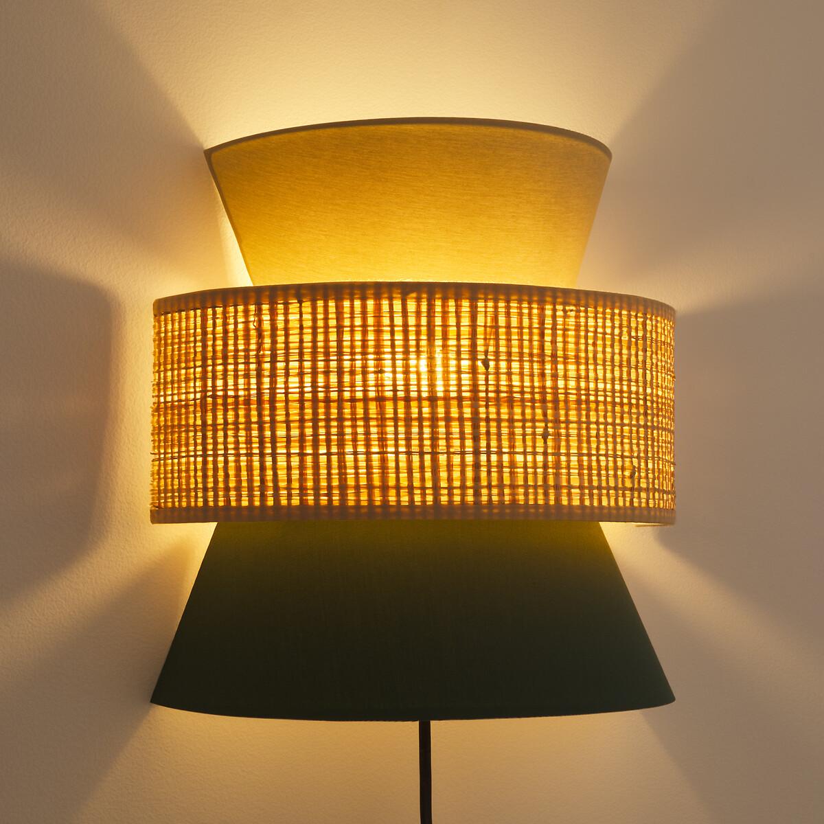 Dolkie Double Raffia and Cotton Wall Light – image 2