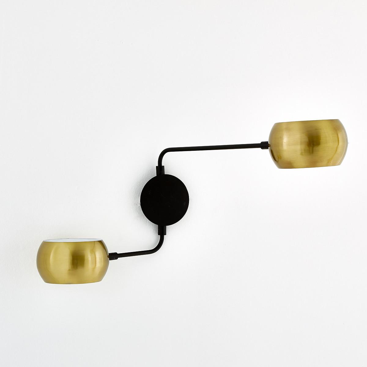 Elori Black & Brass Double Wall Light – image 2