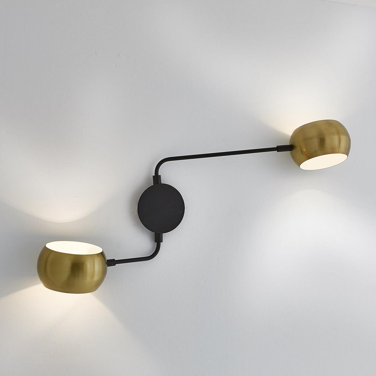 Elori Black & Brass Double Wall Light – image 3