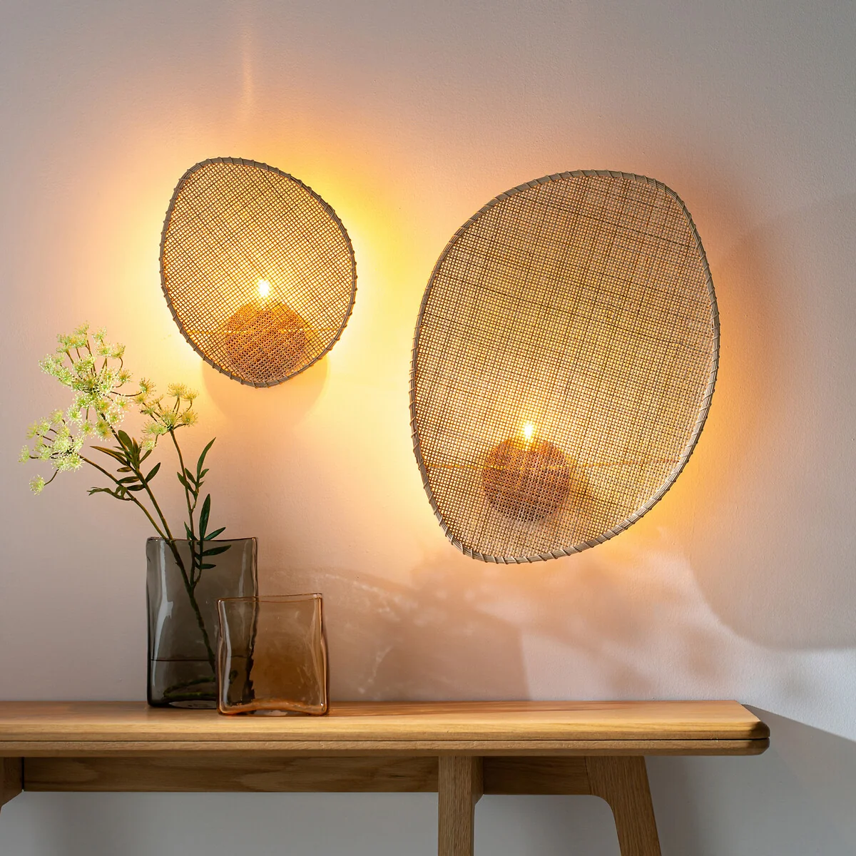 Canopee Large Wall Light by E. Gallina in Rattan & Metal – image 6