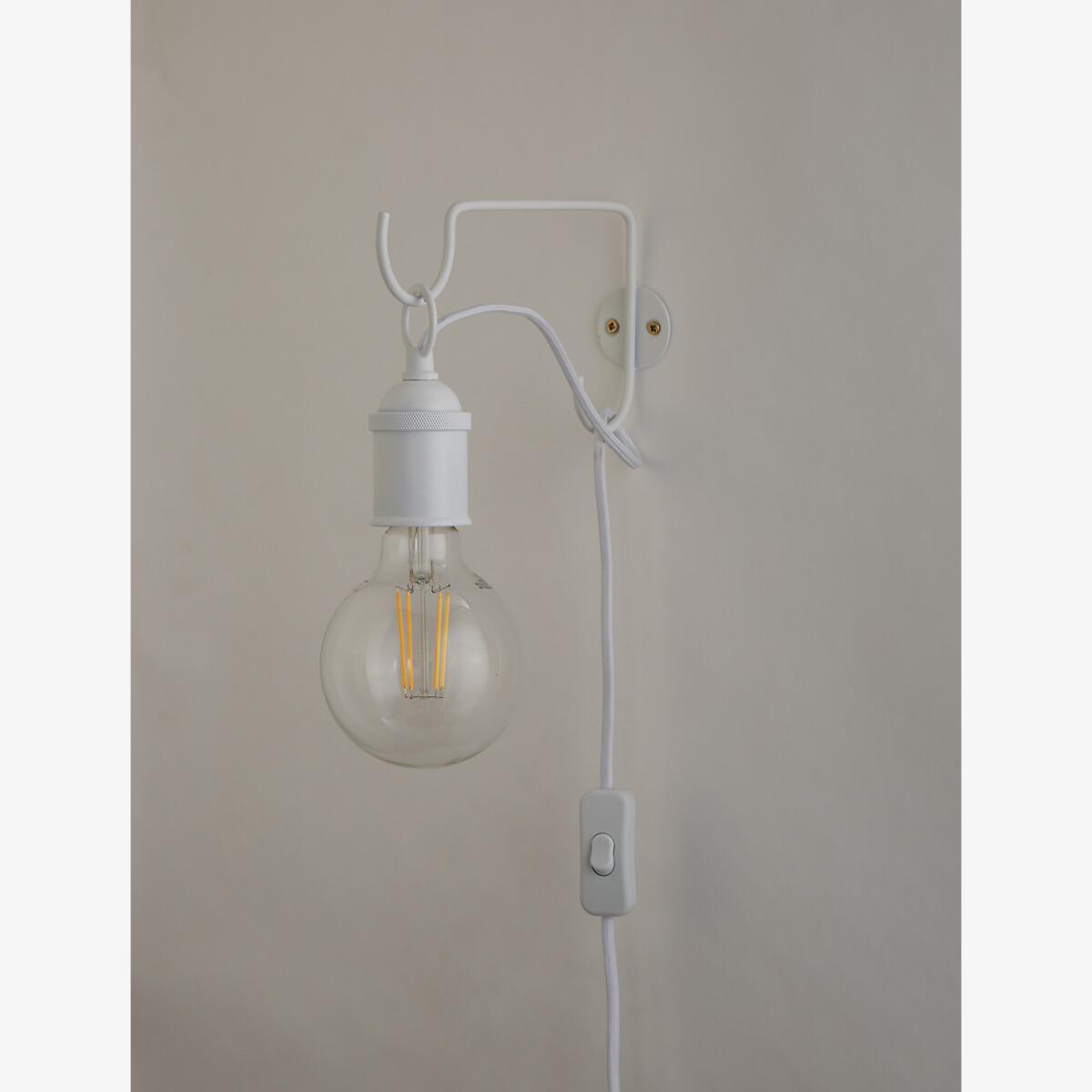 White Hanging Bulb Wall Lamp – image 1
