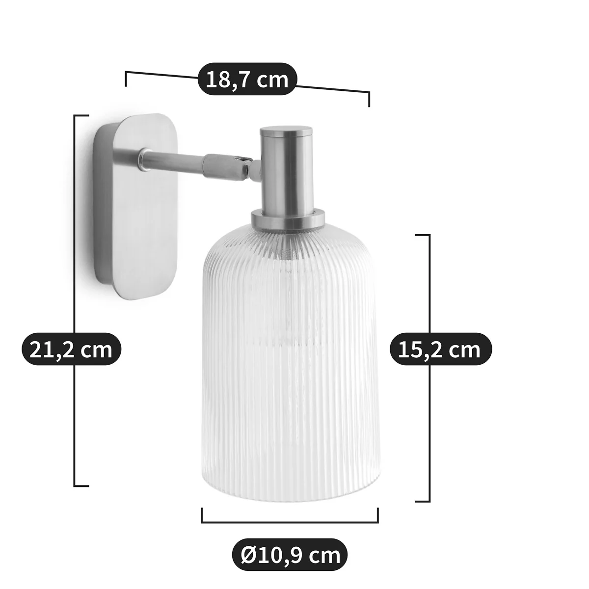 Bogota Striated Glass Articulated Wall Lamp – image 6
