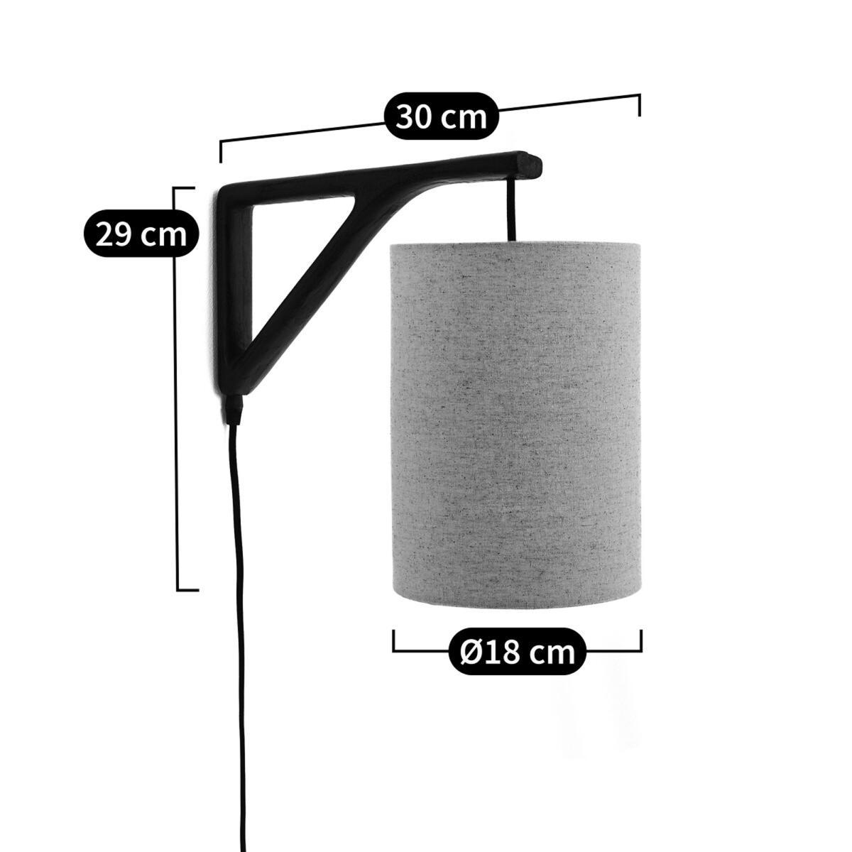 Jakomé Wall Light with Thick Linen Shade – image 9