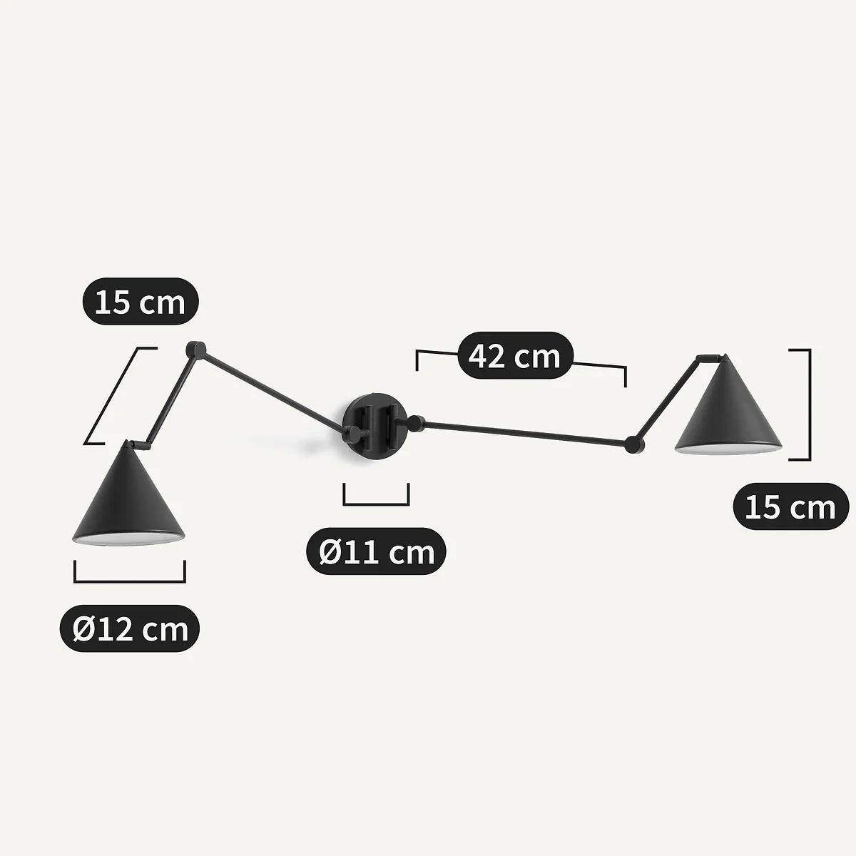 Moke Articulated Double-Arm Wall Light – image 8