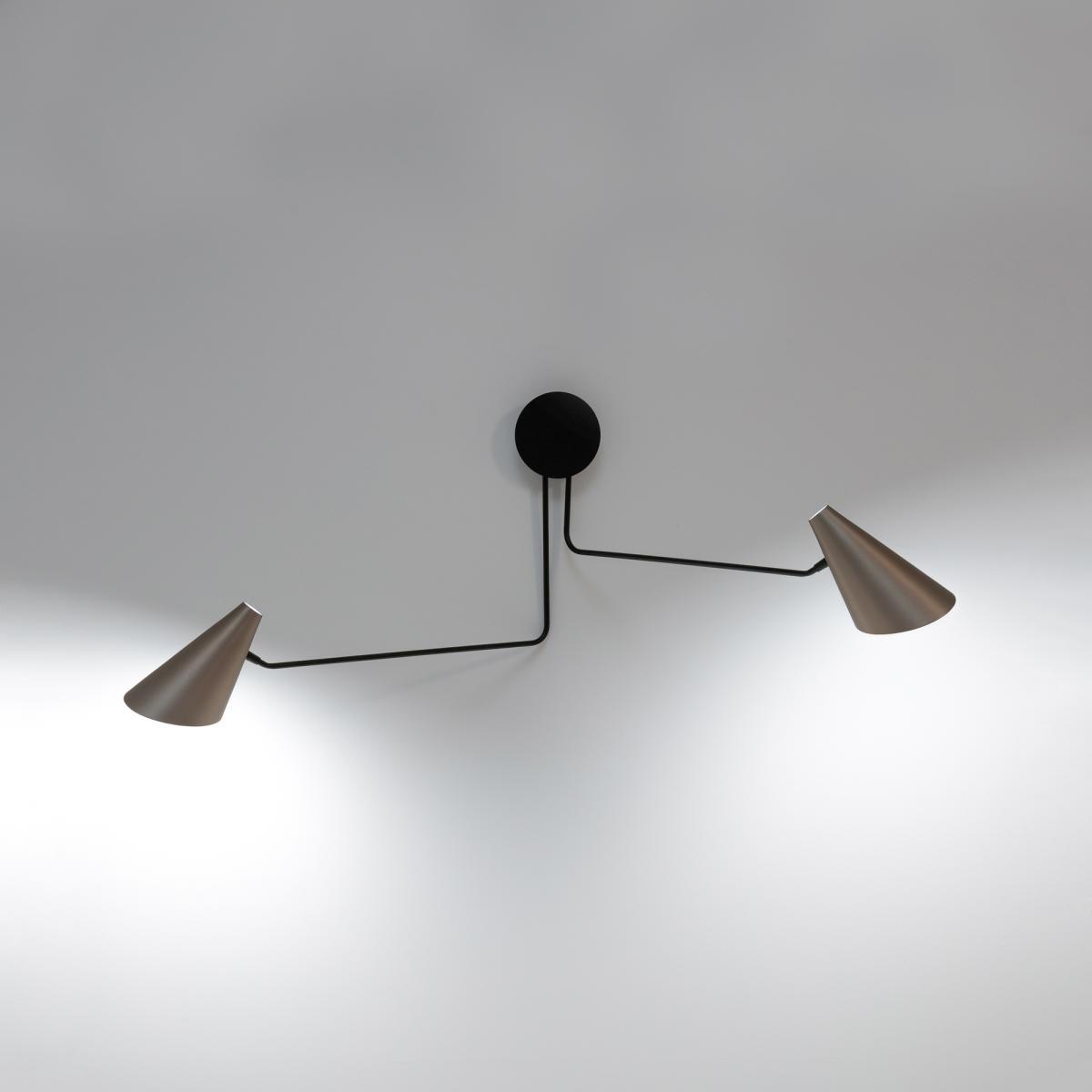 Baréa Contemporary Metallic 2-Arm Wall Light – image 2