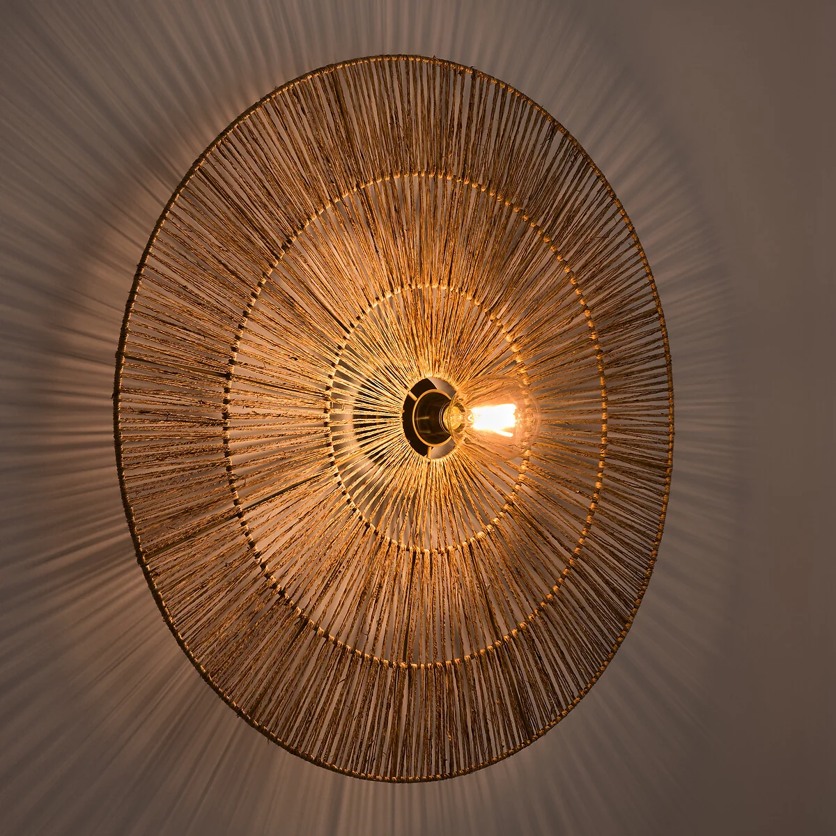 Yaku 80cm Diameter Round Hemp Wall Light – image 2