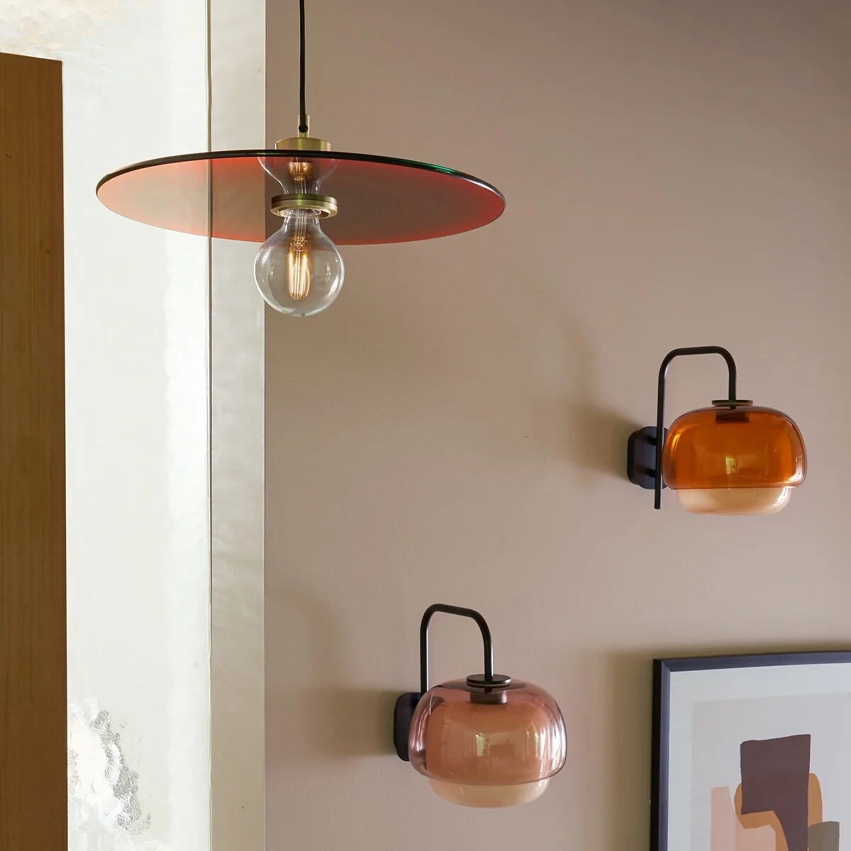 Kinoko Coloured Glass and Metal Wall Light – image 2