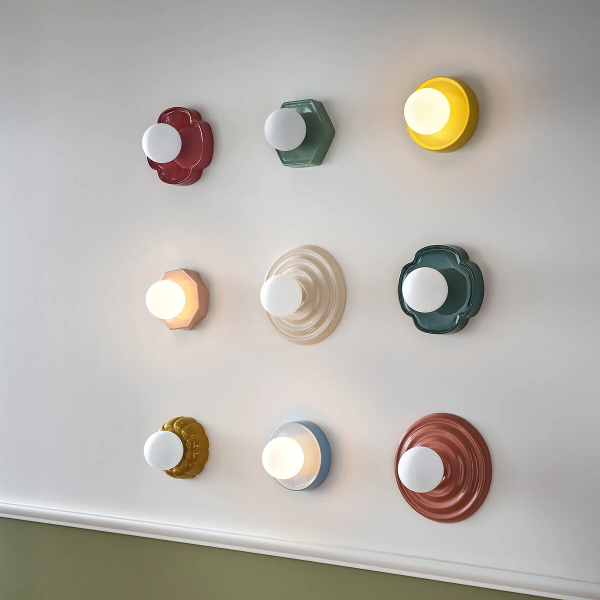 Holi Fluted Wall Light Or Ceiling Light in Ceramic and Opal Glass – image 2