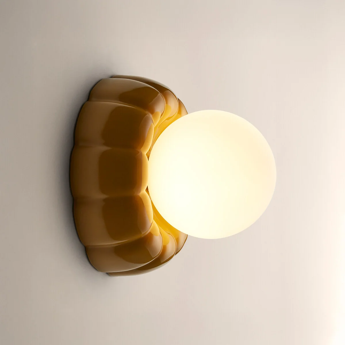 Holi Fluted Wall Light Or Ceiling Light in Ceramic and Opal Glass – image 3