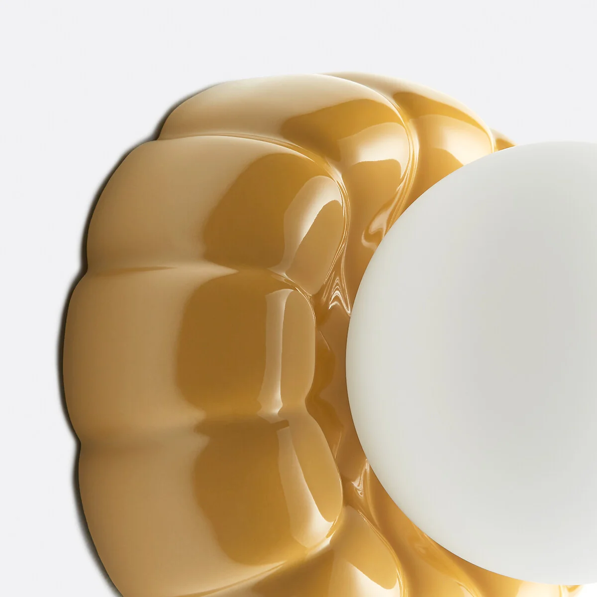 Holi Fluted Wall Light Or Ceiling Light in Ceramic and Opal Glass – image 5