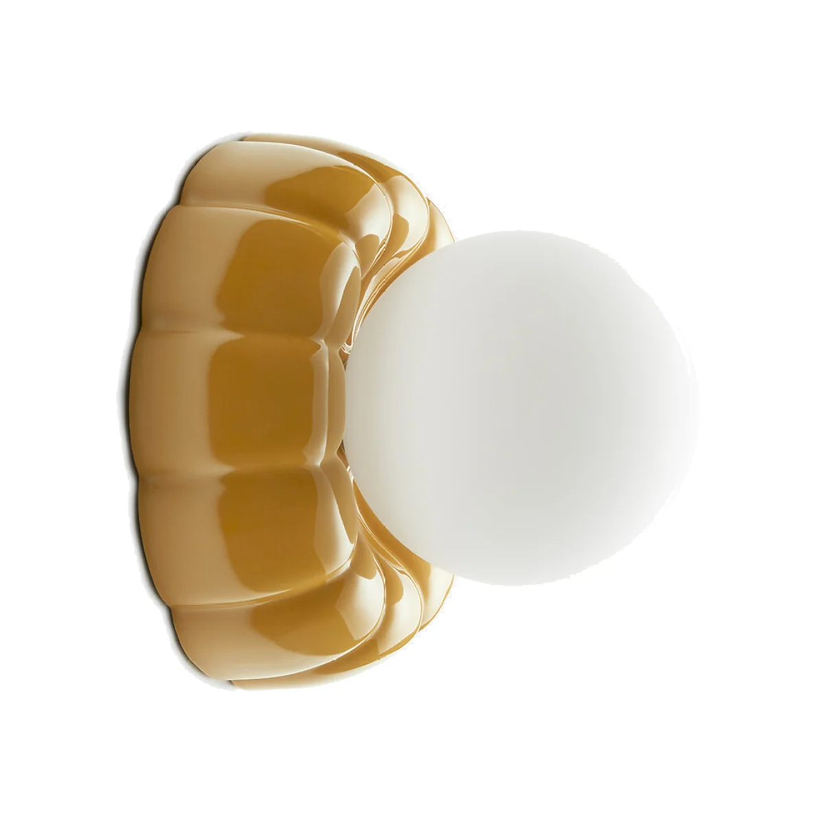 Holi Fluted Wall Light Or Ceiling Light in Ceramic and Opal Glass – image 1