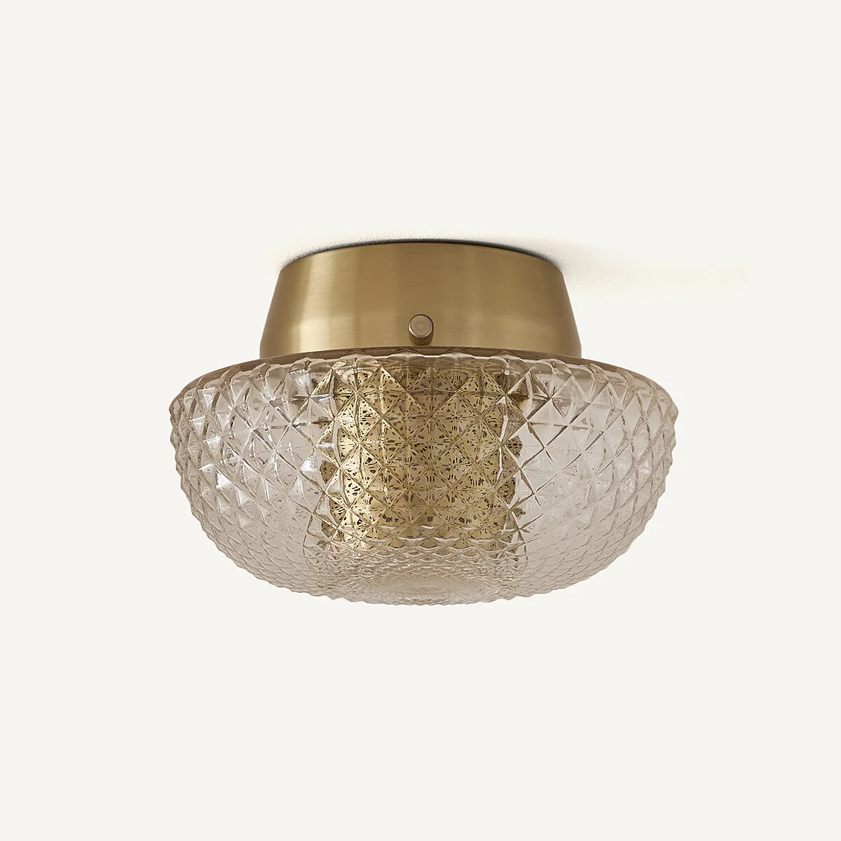 Mistinguett Engraved Glass and Brass Ceiling-Mounted Wall Light, Diameter 20cm – image 9